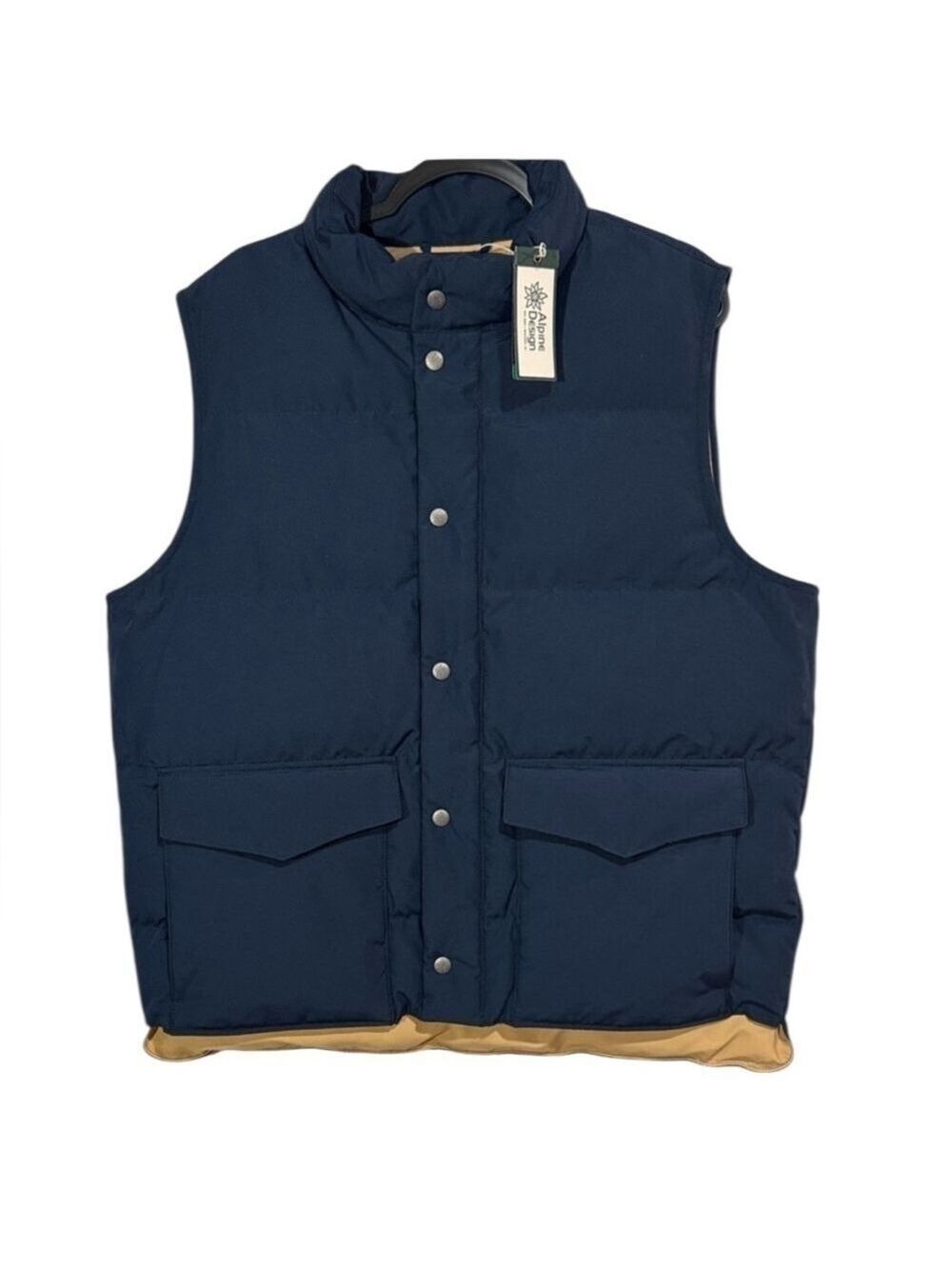 Alpine Design Mens Puffer Vest Large Dark Blue